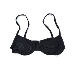 Vintage Black Crinkle Micro Bikini Top